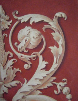 Foto di pannello decorato dipinto a trompe l'oeil con motivi a grottesca